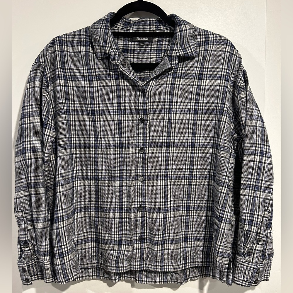 Madewell Westlake Dublin Plaid Lightweight Long-Sleeve Button Up Shirt | S